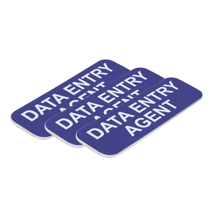 Data Entry Agent 1 x 3" Name Tag/Badge, (3 Pack)
