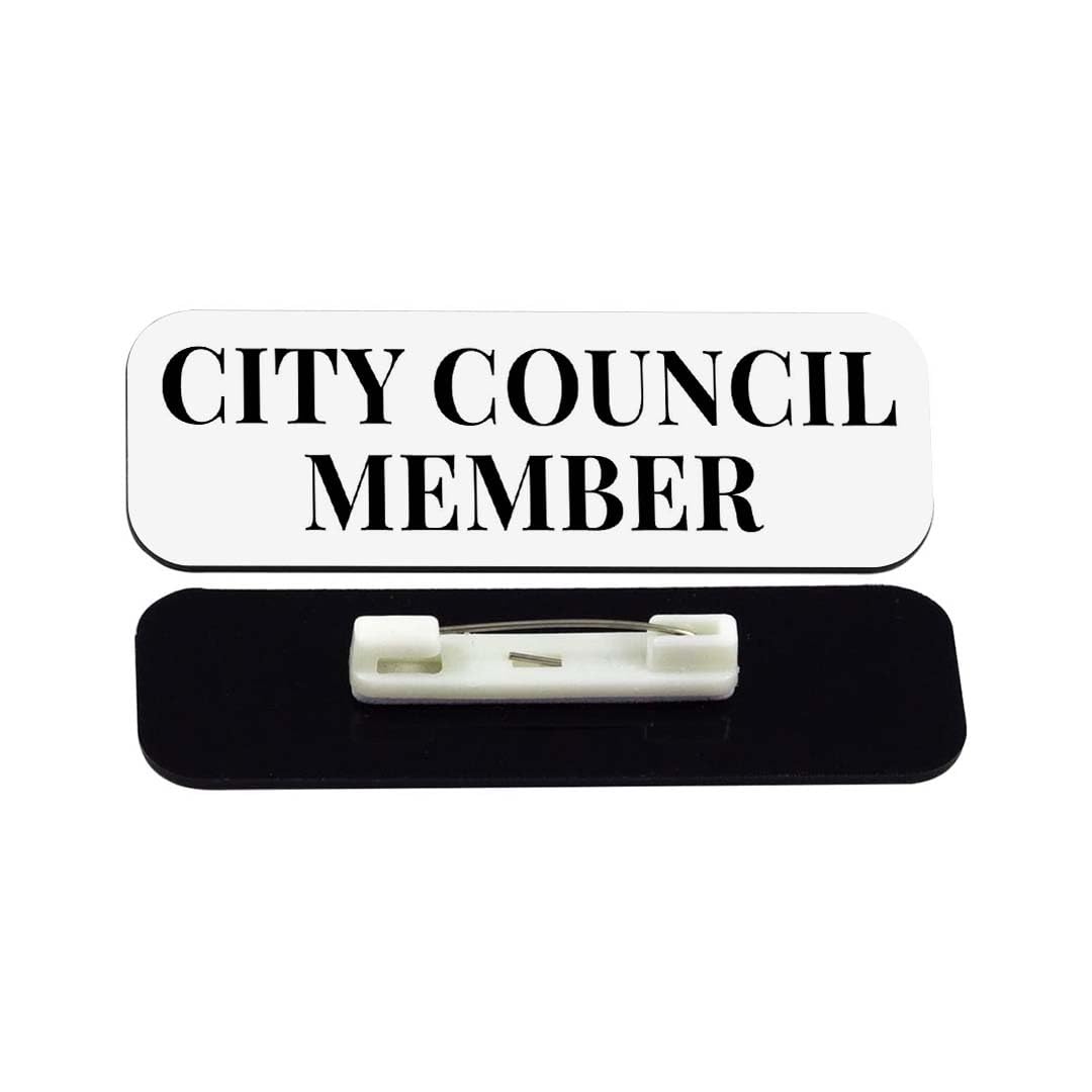 City Council Member 1 x 3" Rounded Corner Name Badge | Stock Name Badges