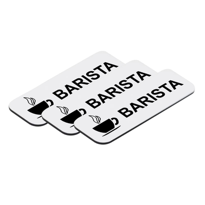 Barista 1 x 3" Name Tag/Badge, (3 Pack)