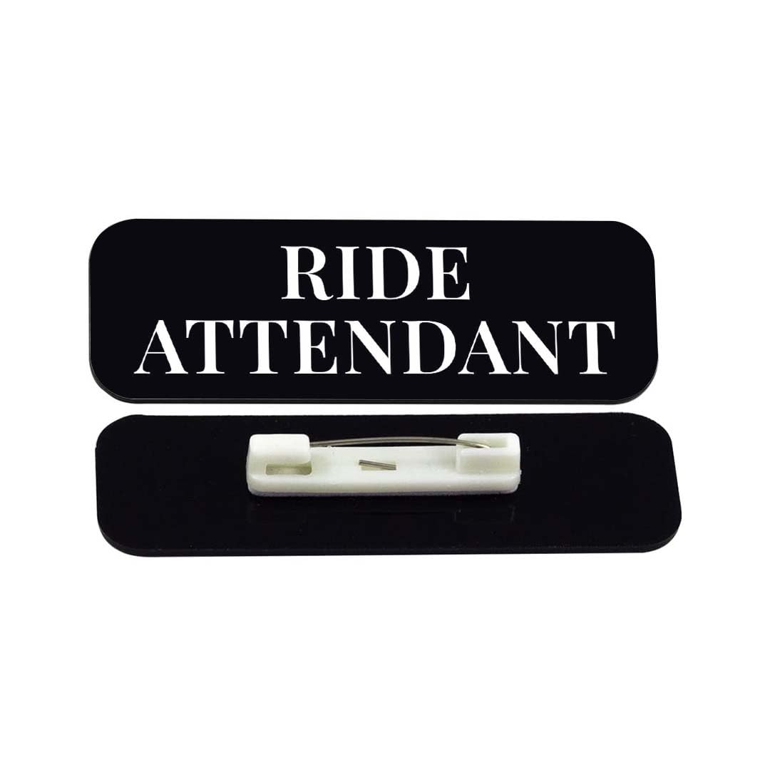 Ride Attendant 1 x 3" Rounded Corner Name Badge | Stock Name Badges