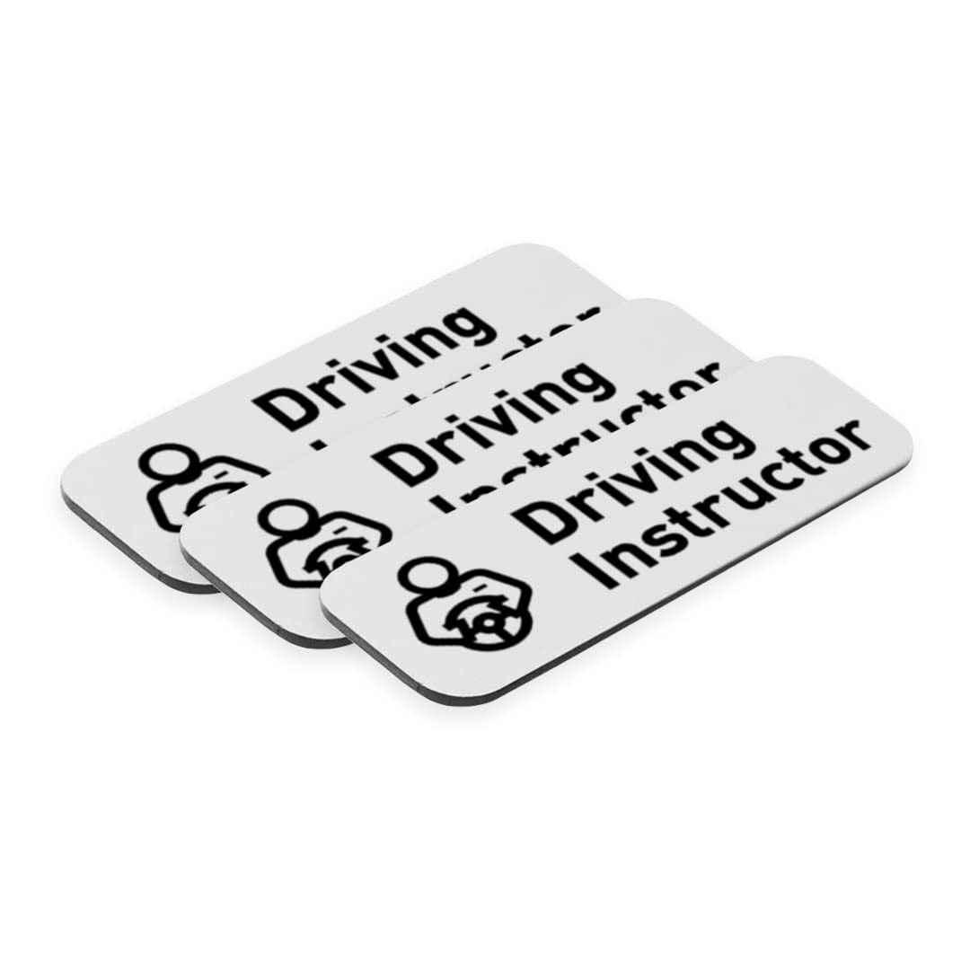 Signs ByLITA Driving Instructor Graphic 1 x 3" Name Tag/Badge, (3 Pack)