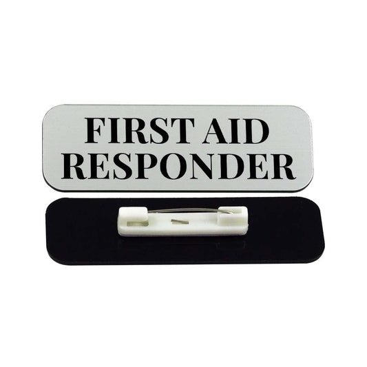 First Aid Responder 1 x 3" Rounded Corner Name Badge - Name Tag Badge