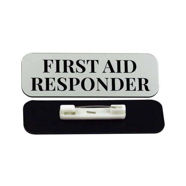 First Aid Responder 1 x 3" Rounded Corner Name Badge | Stock Name Badges