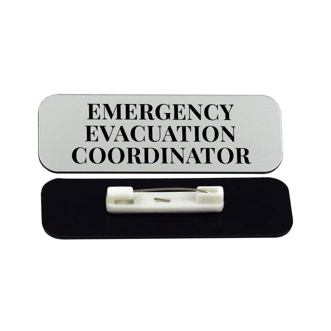 Emergency Evacuation Coordinator 1 x 3" Rounded Corner Name Badge | Stock Name Badges