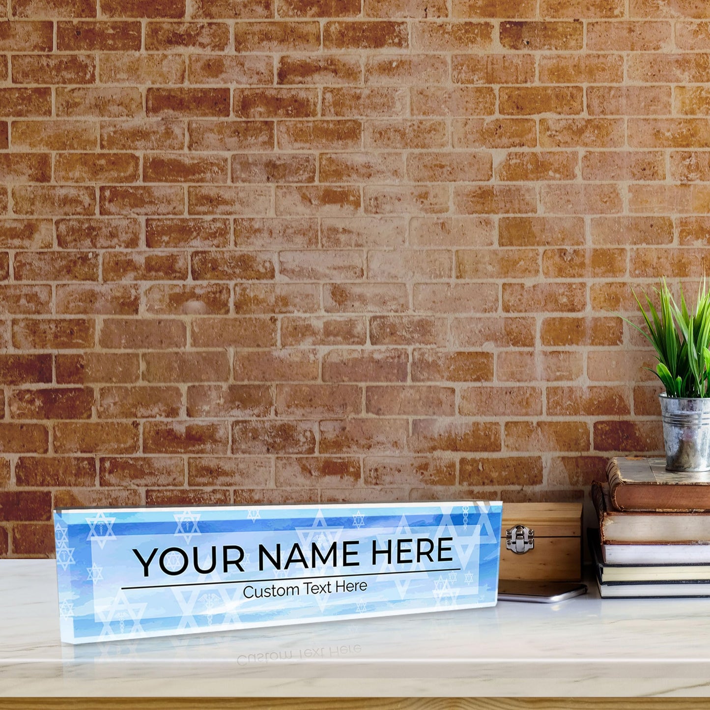 Signs ByLITA Medical Symbol Collection Custom 2 x 10" Personalized Acrylic Desk Signs