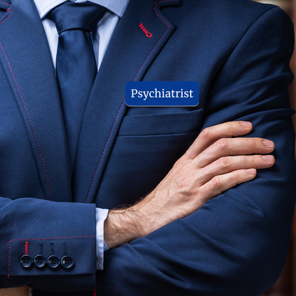 Psychiatrist 1 x 3" Rounded Corner Name Badge | Medical Specialism Badges