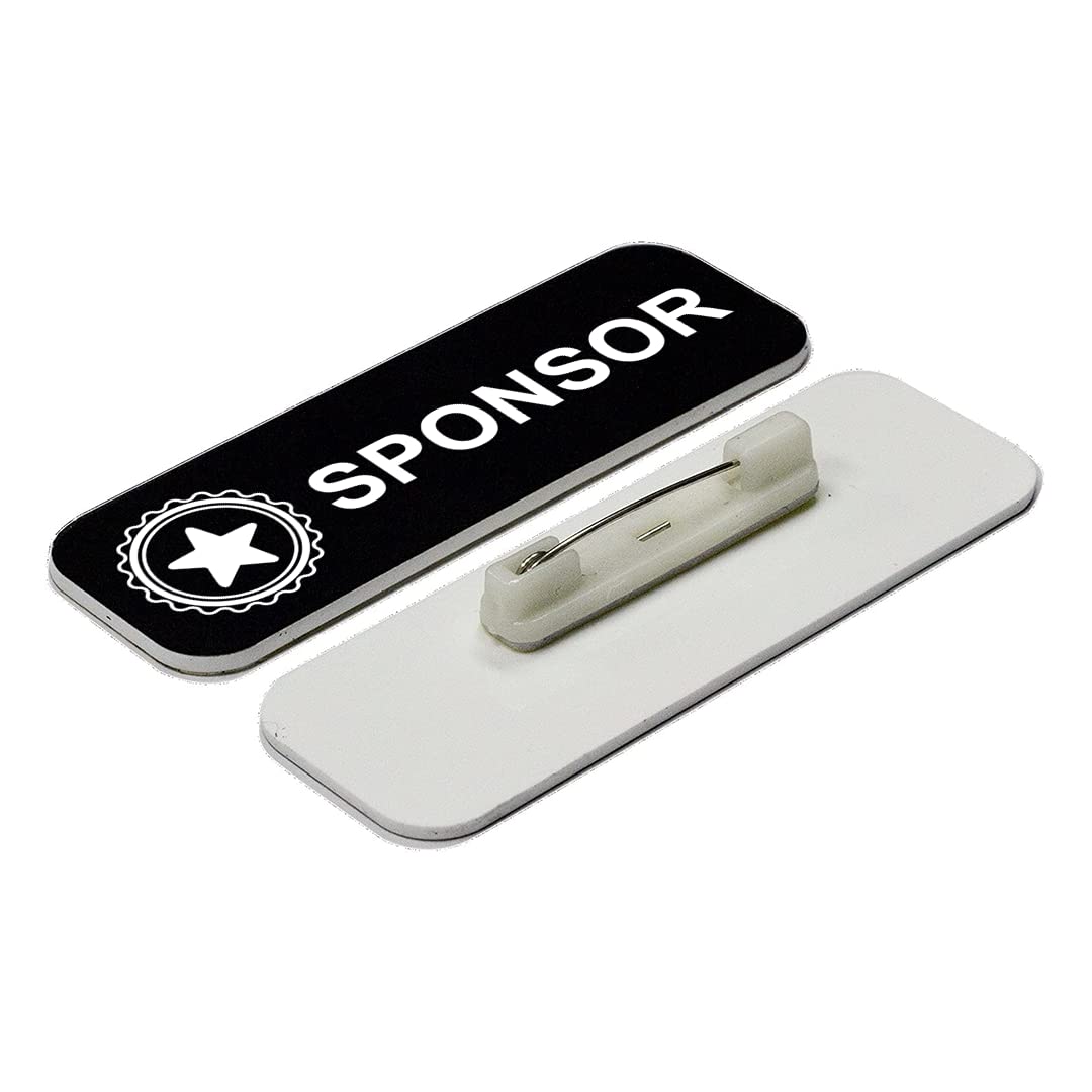 Sponsor 1 x 3" Name Tag/Badge, (3 Pack)