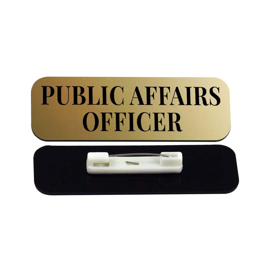 Public Affairs Officer 1 x 3" Rounded Corner Name Badge | Stock Name Badges