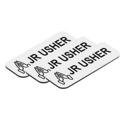 Jr Usher 1 x 3" Name Tag/Badge, Praying Hands (3 Pack)