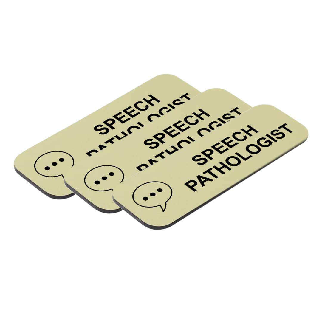 Speech Bubble, Speech Pathologist 1" x 3" Name Tag/Badge, (3 Pack)