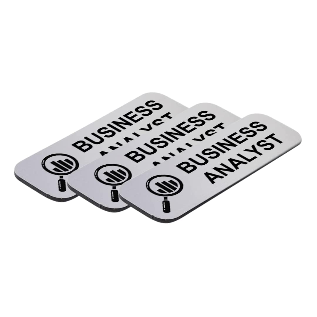 Business Analyst 1" x 3" Name Tag, Stock Badges, (3 Pack)