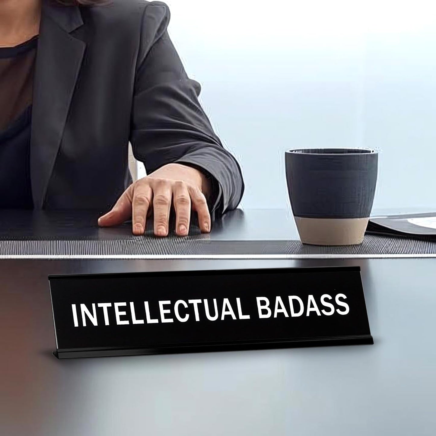 Intellectual Badass 2"x10" Novelty Nameplate Desk Sign