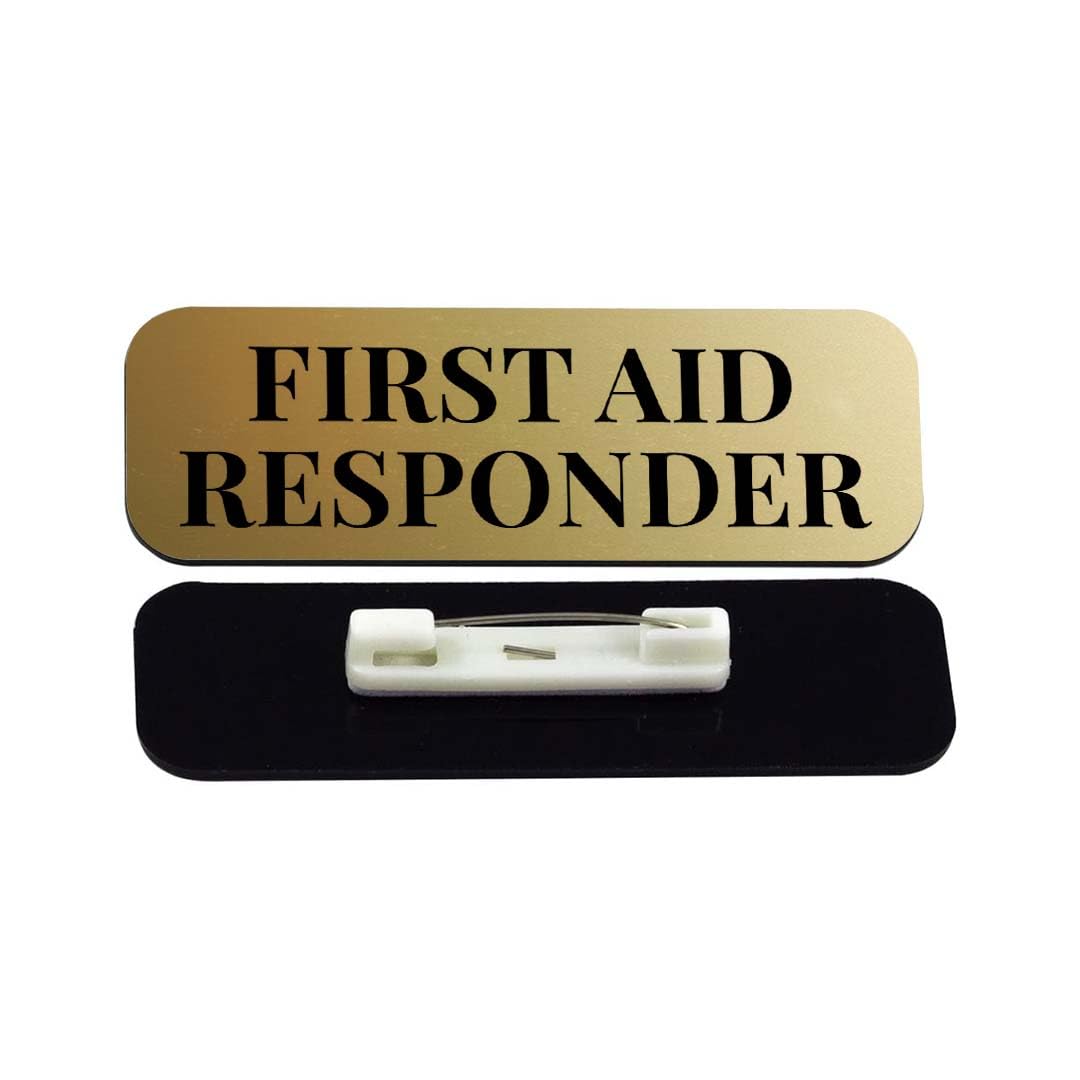 First Aid Responder 1 x 3" Rounded Corner Name Badge | Stock Name Badges