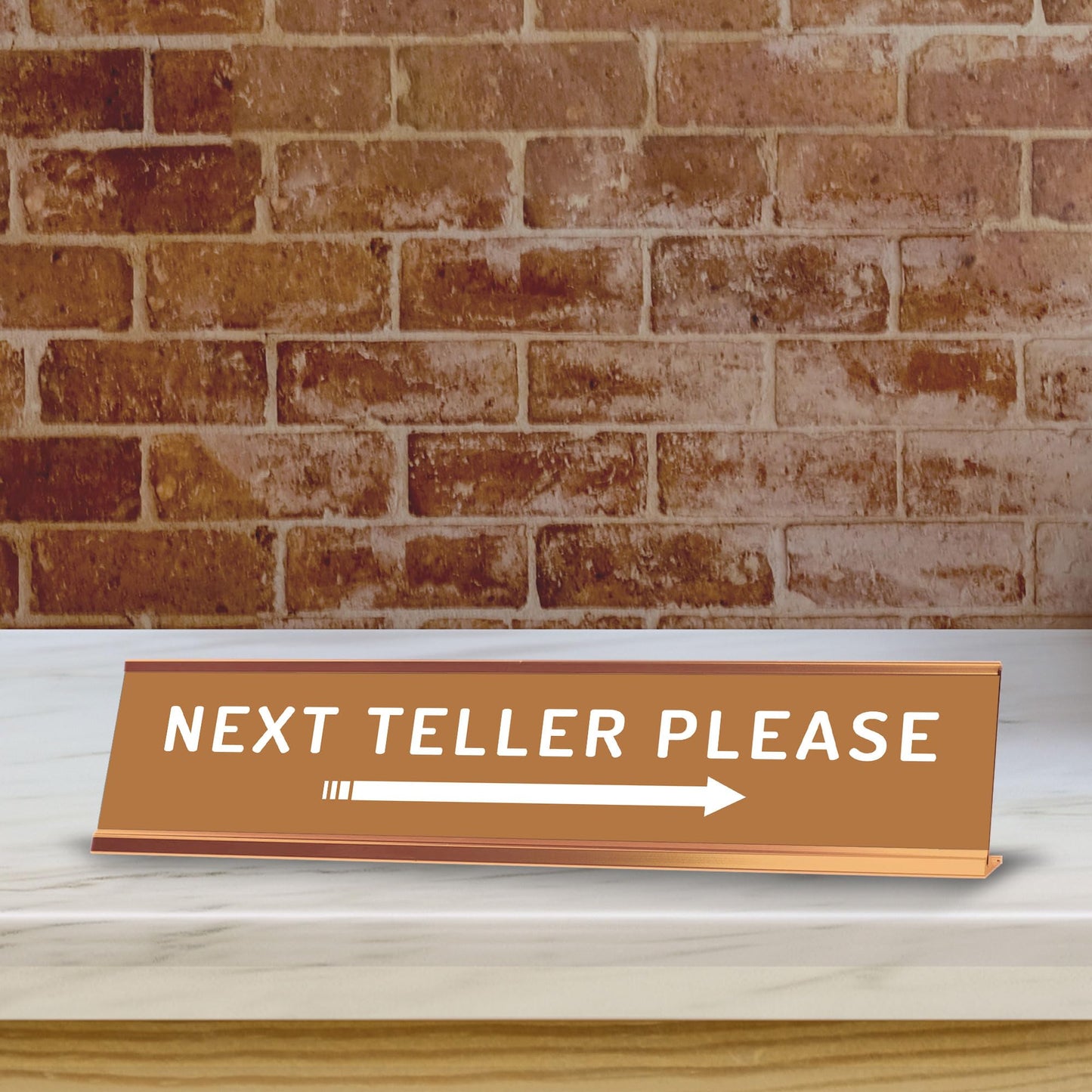 Next Teller Please (Right Arrow) 2 x 10" Desk Sign | Office & Shops