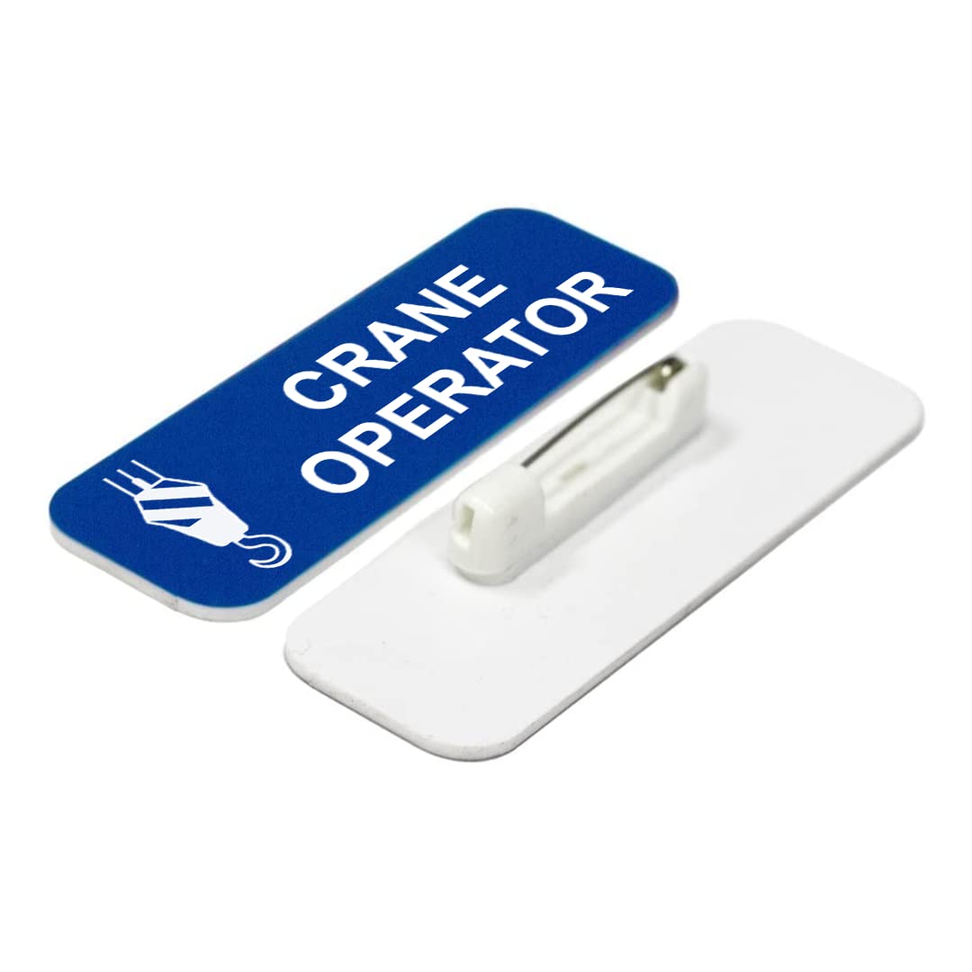Crane Operator 1 x 3" Name Tag/Badge, (3 Pack)