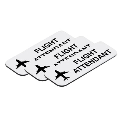 Flight Attendant 1 x 3" Name Tag/Badge, (3 Pack)
