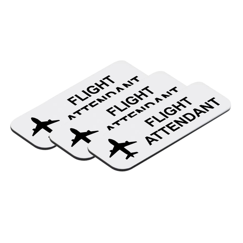Flight attendant with gold badge