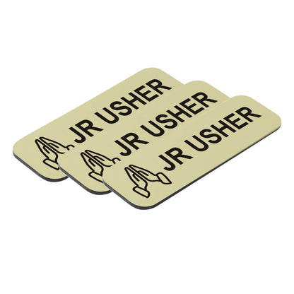 Jr Usher 1 x 3" Name Tag/Badge, Praying Hands (3 Pack)