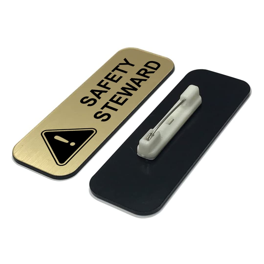 Safety Steward 1 x 3" Name Tag/Badge, (3 Pack)