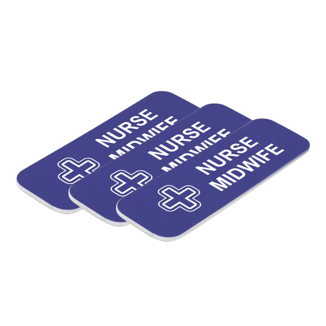 Nurse Midwife 1 x 3" Name Tag/Badge, (3 Pack)