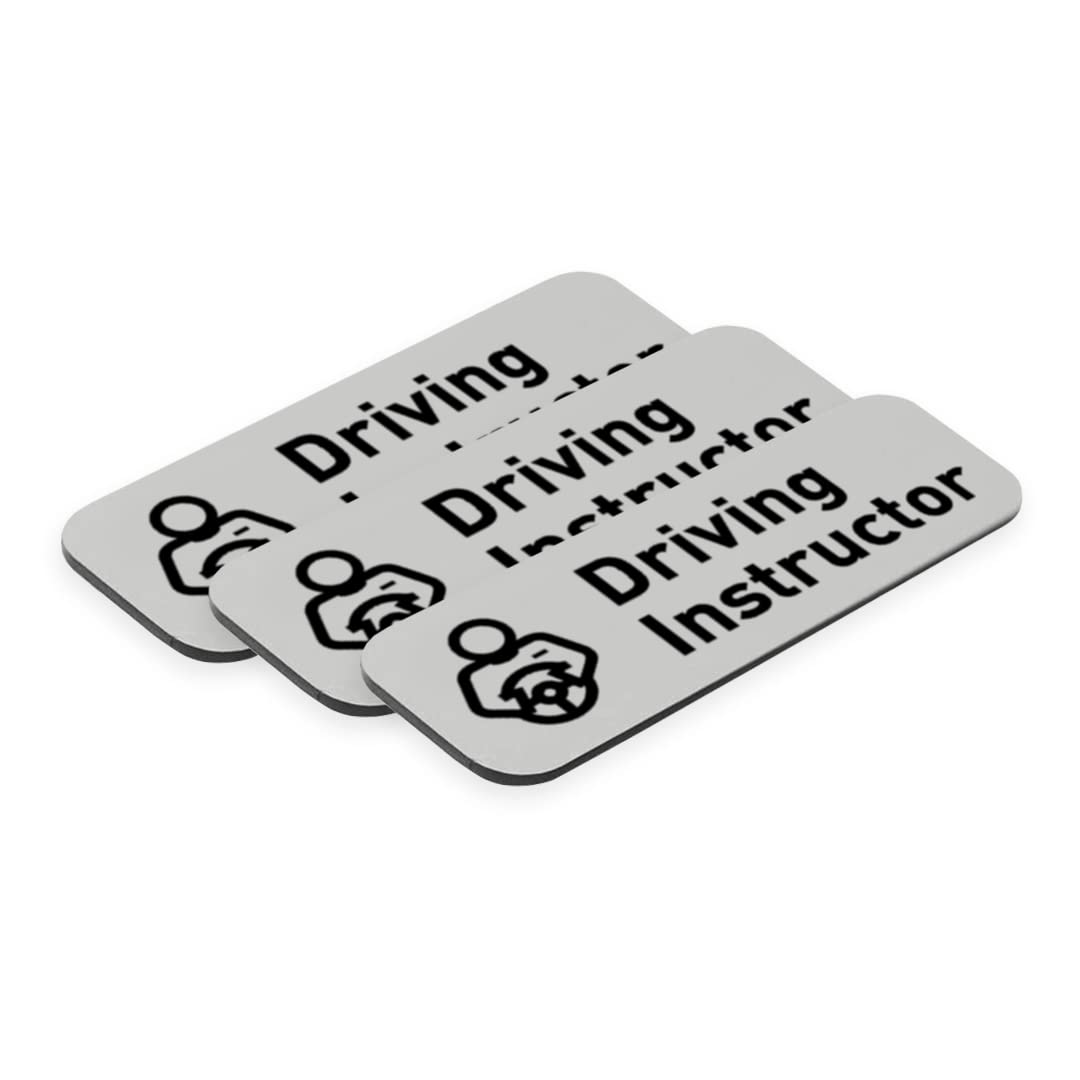 Signs ByLITA Driving Instructor Graphic 1 x 3" Name Tag/Badge, (3 Pack)