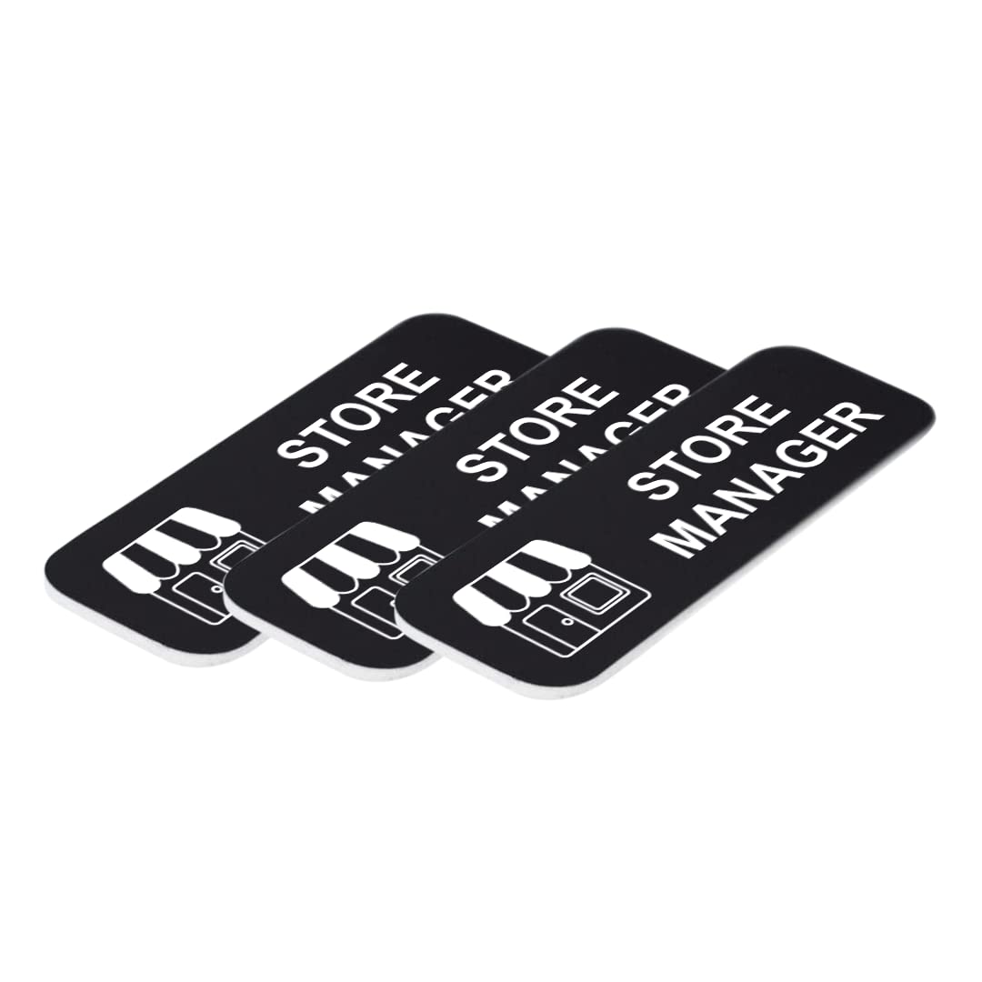 Store Manager 1 x 3" Name Tag/Badge, (3 Pack)