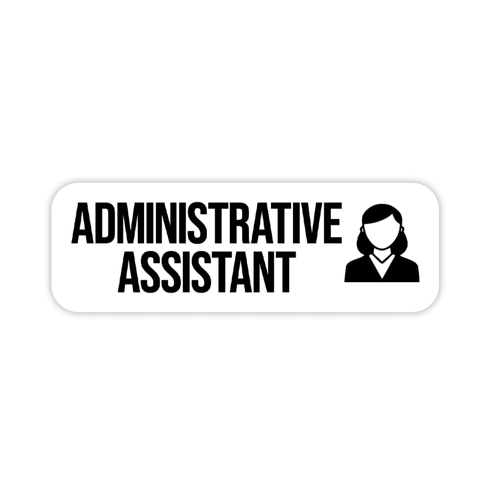 Administrative Assistant 1 x 3" Rounded Corner Name Badge | Medical Facilities