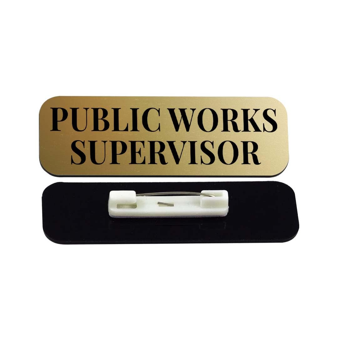 Public Works Supervisor 1 x 3" Rounded Corner Name Badge | Stock Name Badges