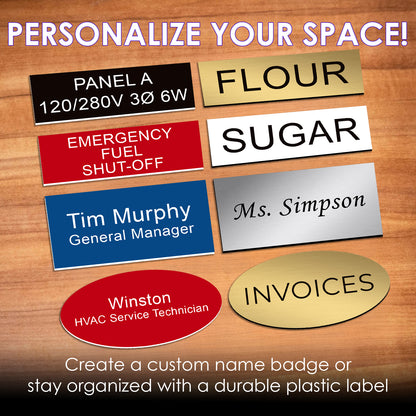 1" x 3" Name Tag Badge Blanks with Magnetic Backing - 50 Pack