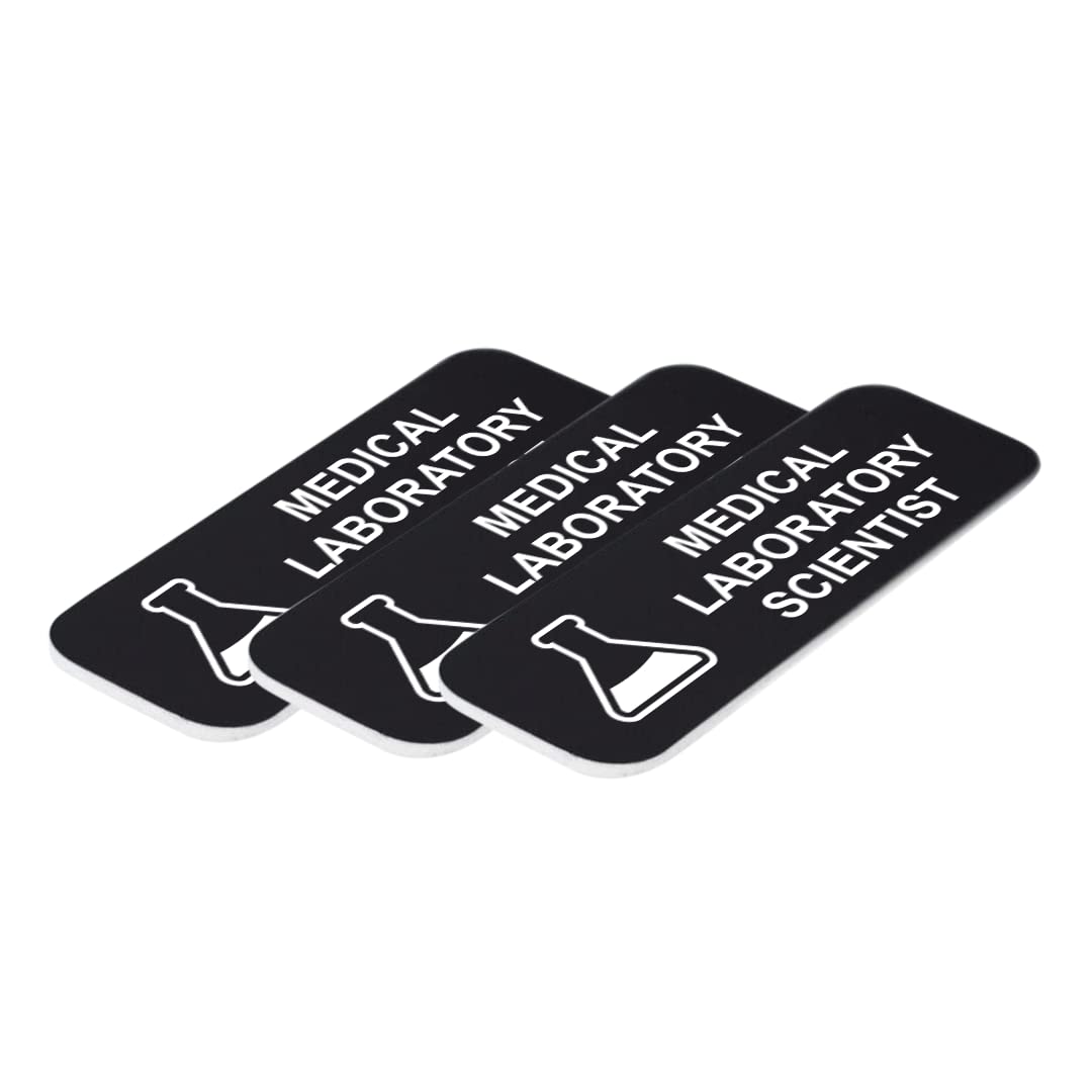 Medical laboratory scientist 1 x 3" Name Tag/Badge, (3 Pack)