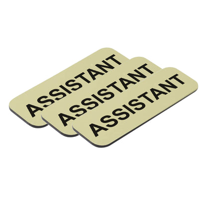 Assistant 1 x 3" Name Tag/Badge, (3 Pack)