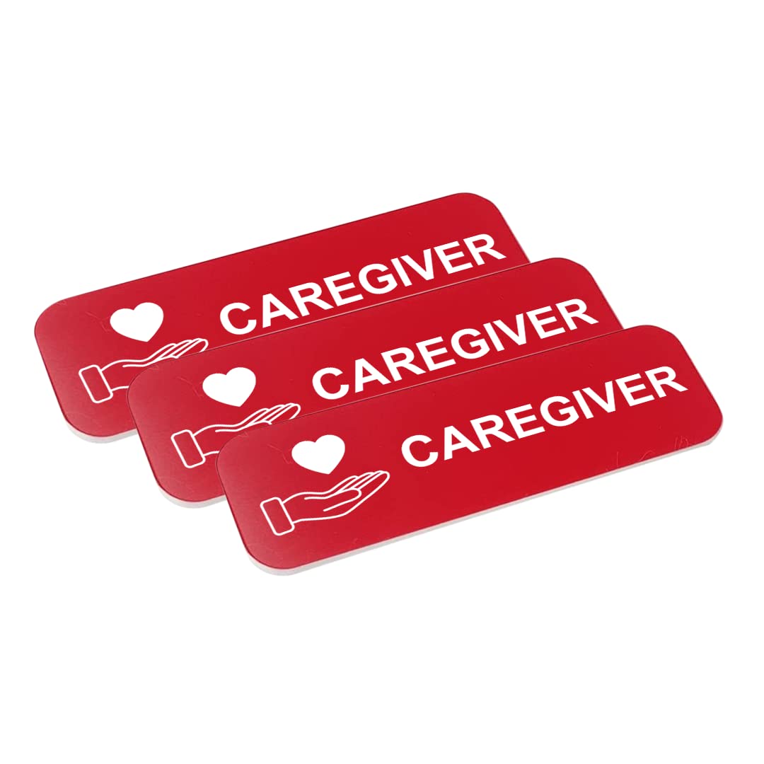 Caregiver 1" x 3" Name Tag/Badge, (3 Pack)