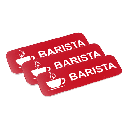 Barista 1 x 3" Name Tag/Badge, (3 Pack)