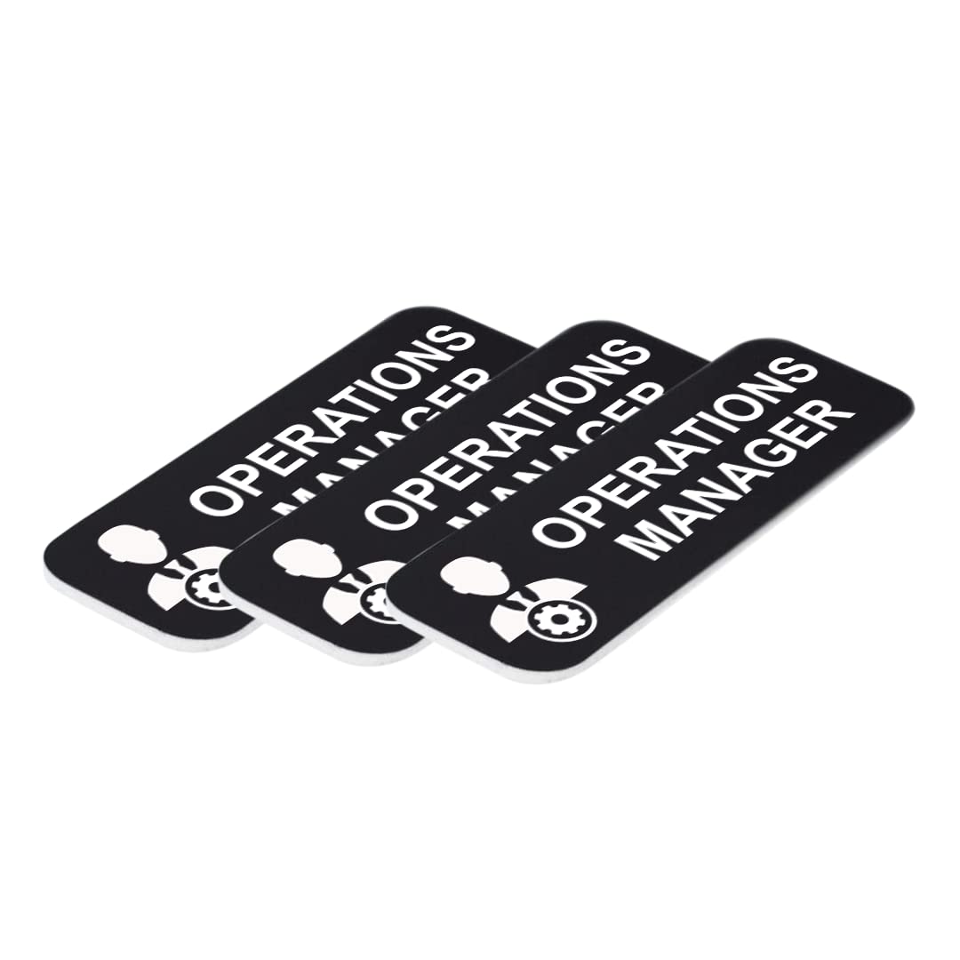 Signs ByLITA Operations Manager 1 x 3" Name Tag/Badge, (3 Pack)