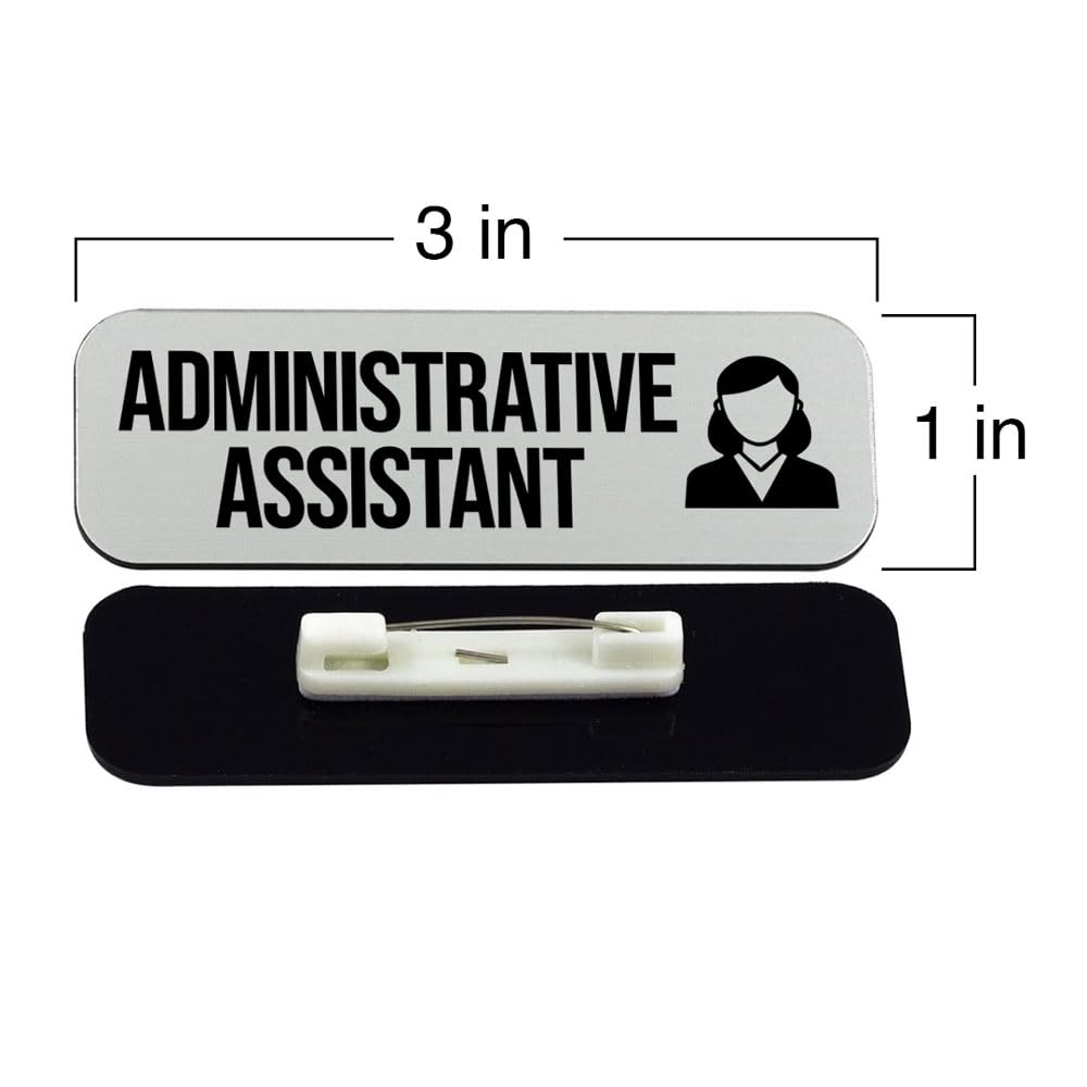 Administrative Assistant 1 x 3" Rounded Corner Name Badge | Medical Facilities