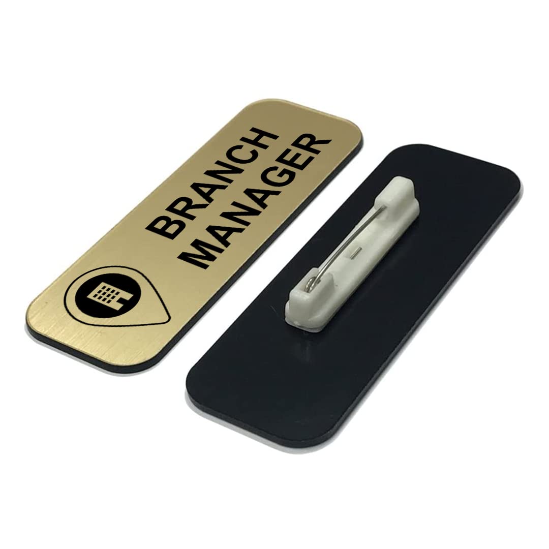 Branch Manager 1 x 3" Name Tag/Badge, (3 Pack)
