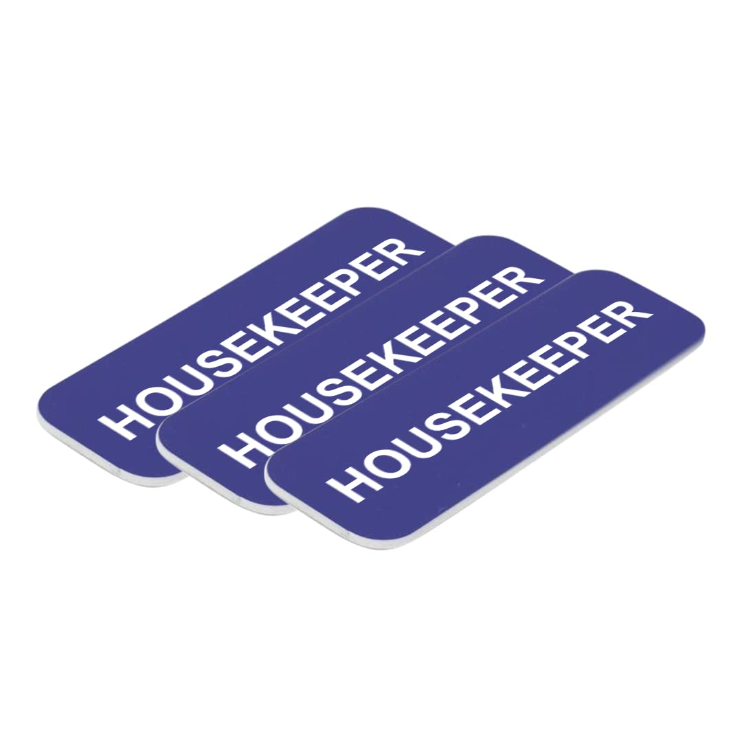 Housekeeper 1 x 3" Name Tag/Badge, (3 Pack)