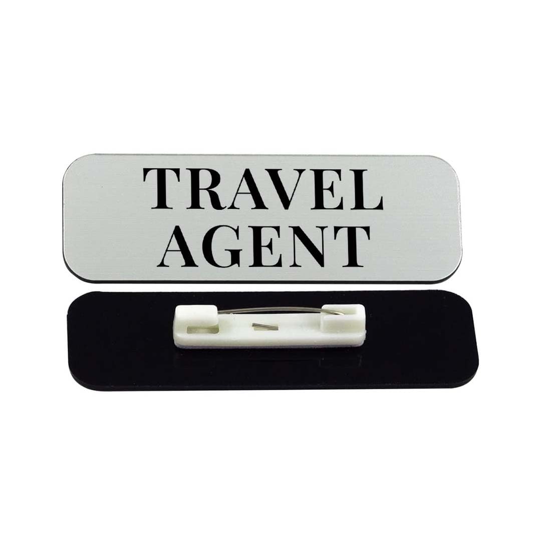 Travel Agent 1 x 3" Rounded Corner Name Badge | Stock Name Badges