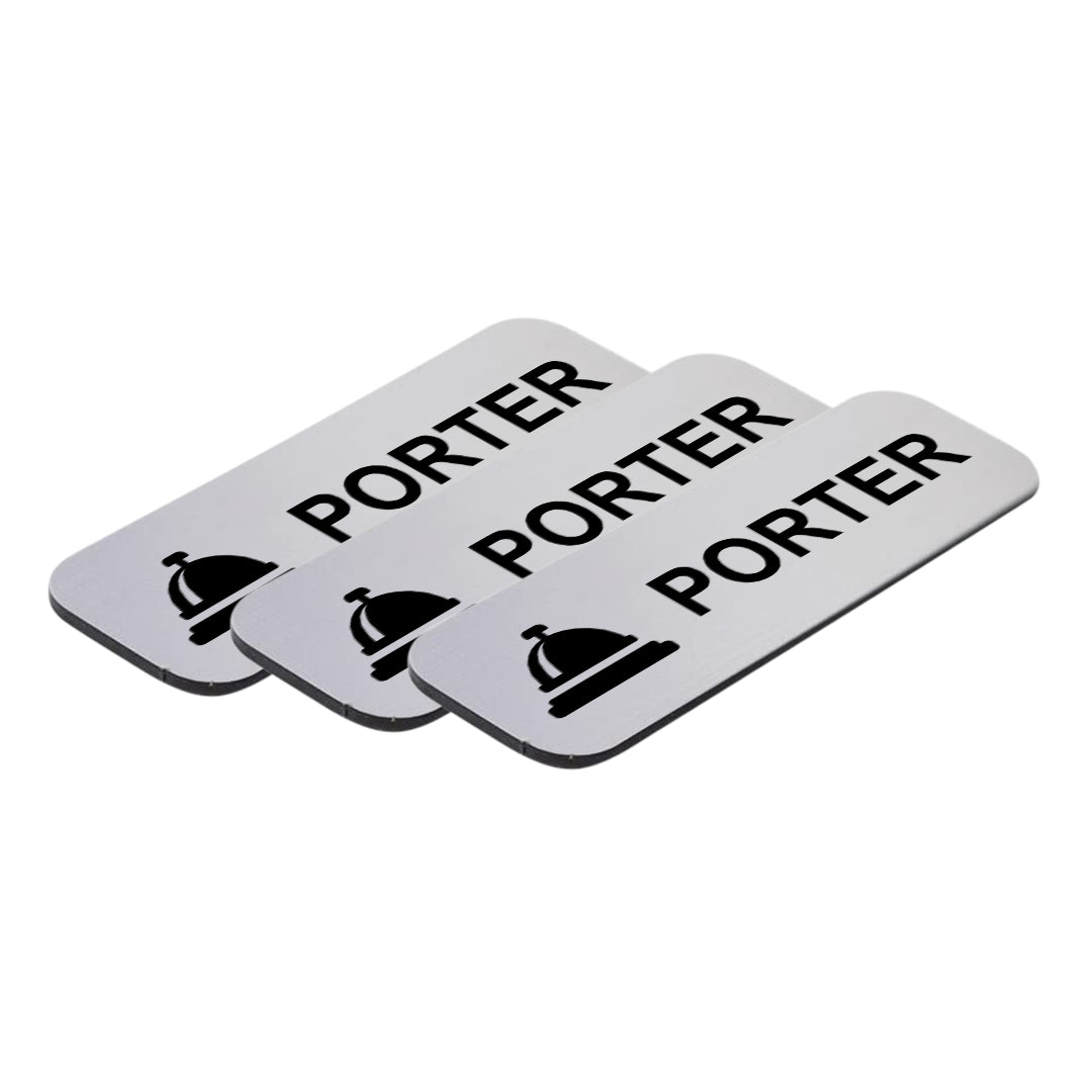 Porter 1 x 3" Name Tag/Badge, (3 Pack)