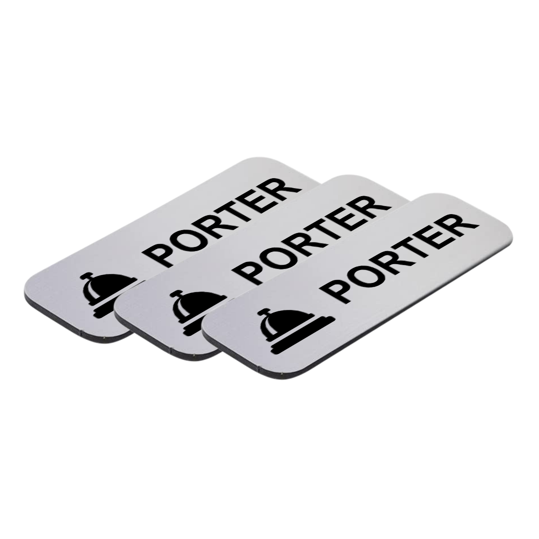 Porter 1 x 3" Name Tag/Badge, (3 Pack)