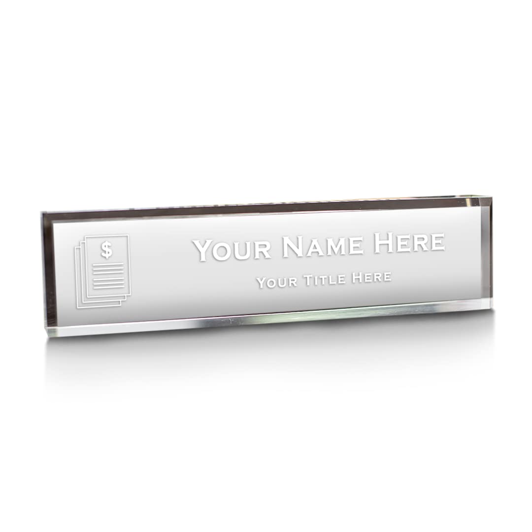 Financial planner, Personalized Acrylic Desk Sign (2 x 10")