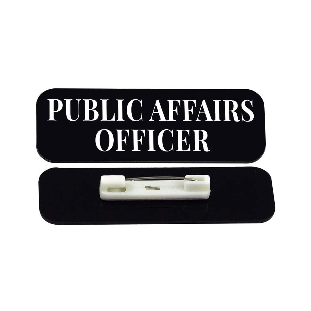Public Affairs Officer 1 x 3" Rounded Corner Name Badge | Stock Name Badges