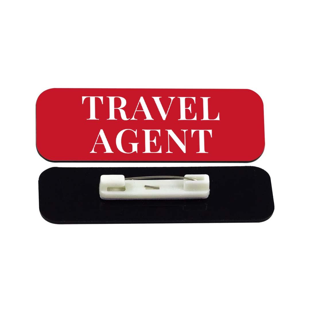 Travel Agent 1 x 3" Rounded Corner Name Badge | Stock Name Badges