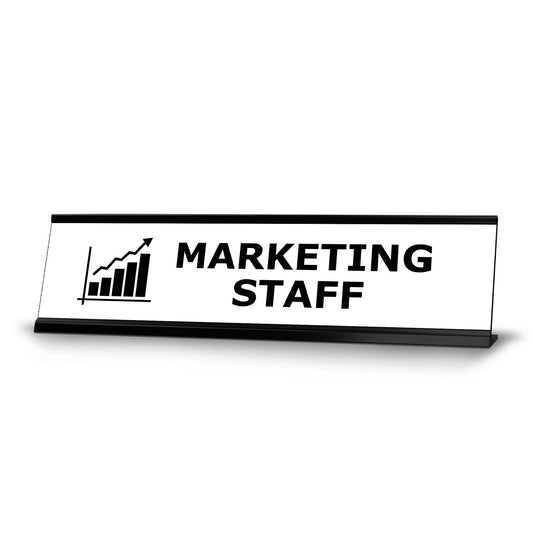 Marketing Staff, Black Frame, Desk Sign - Office Desk Sign