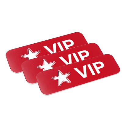 VIP (Star) 1 x 3" Name Tag/Badge, (3 Pack)