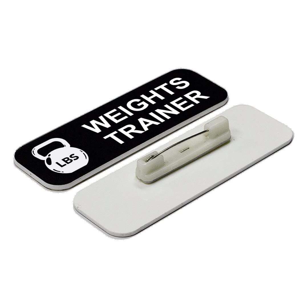 Weights Trainer 1 x 3" Name Tag/Badge, (3 Pack)