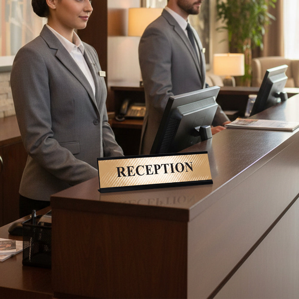 Reception, Designer Series Desk Sign, Novelty Nameplate (2 x 8")