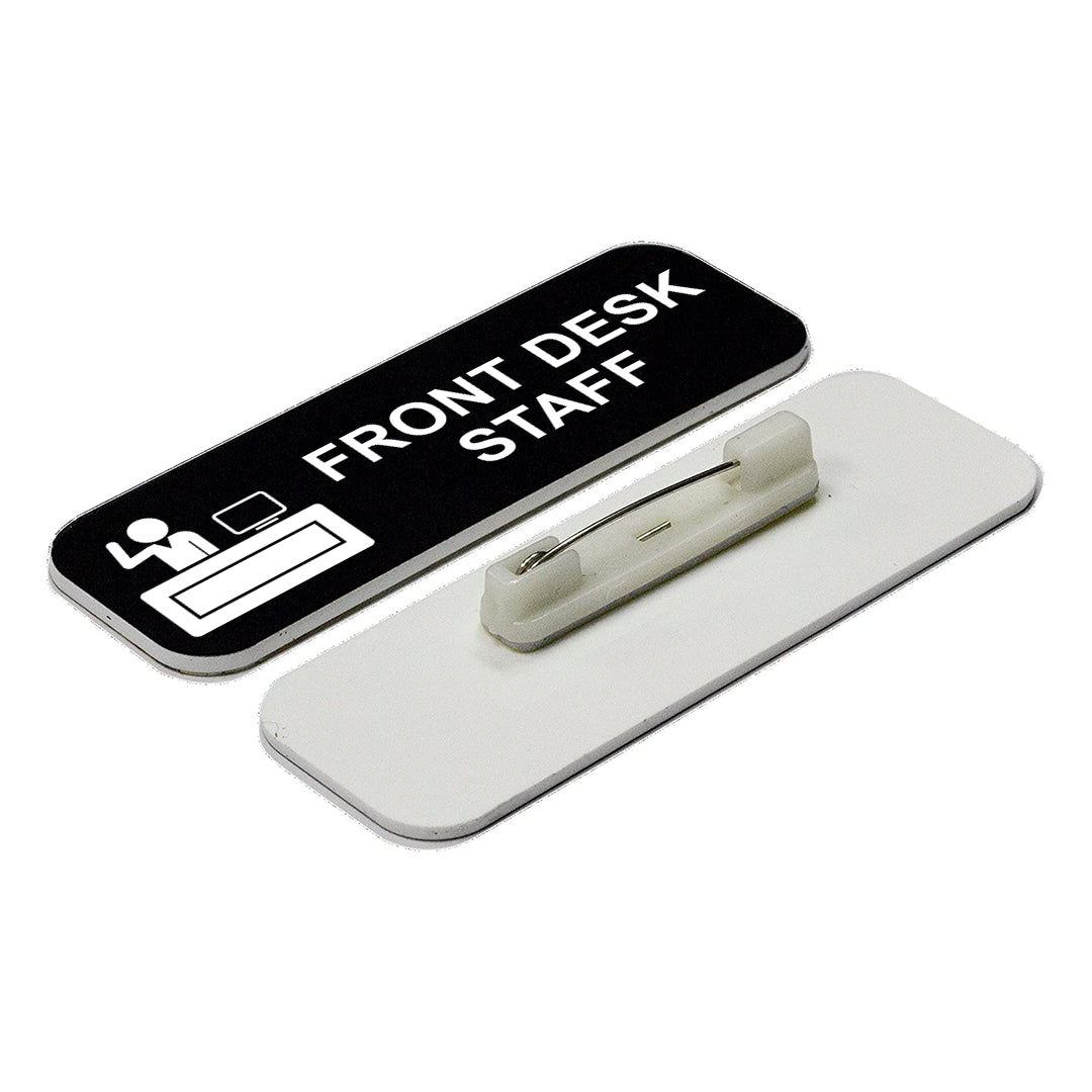 Signs ByLITA Front Desk Staff 1 x 3" Name Tag/Badge, (3 Pack)