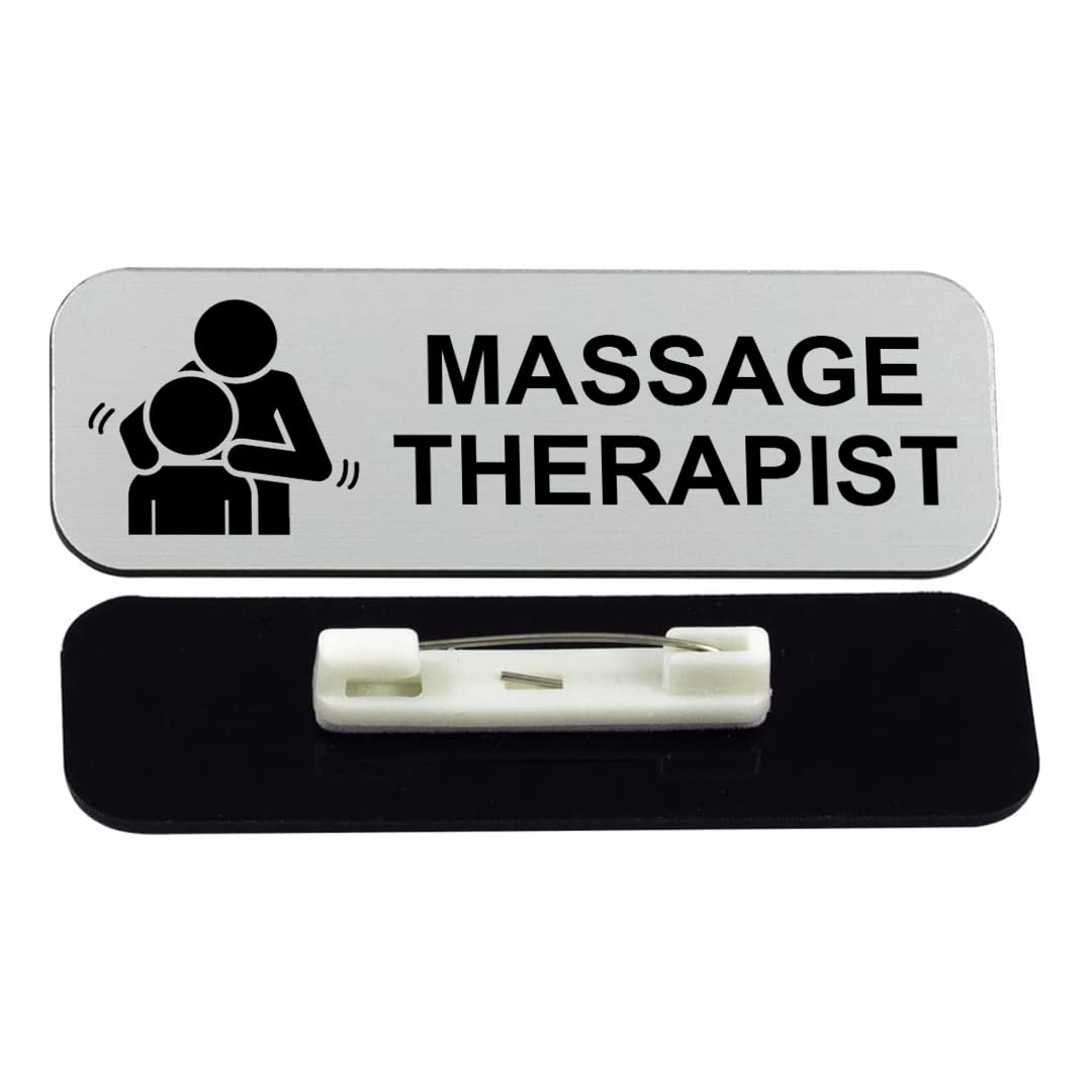 Signs ByLITA Massage Therapist 1 x 3" Name Tag/Badge, (3 Pack)