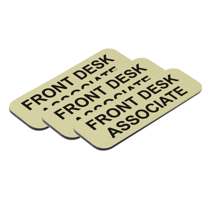 Front Desk Associate 1 x 3" Name Tag/Badge, (3 Pack)